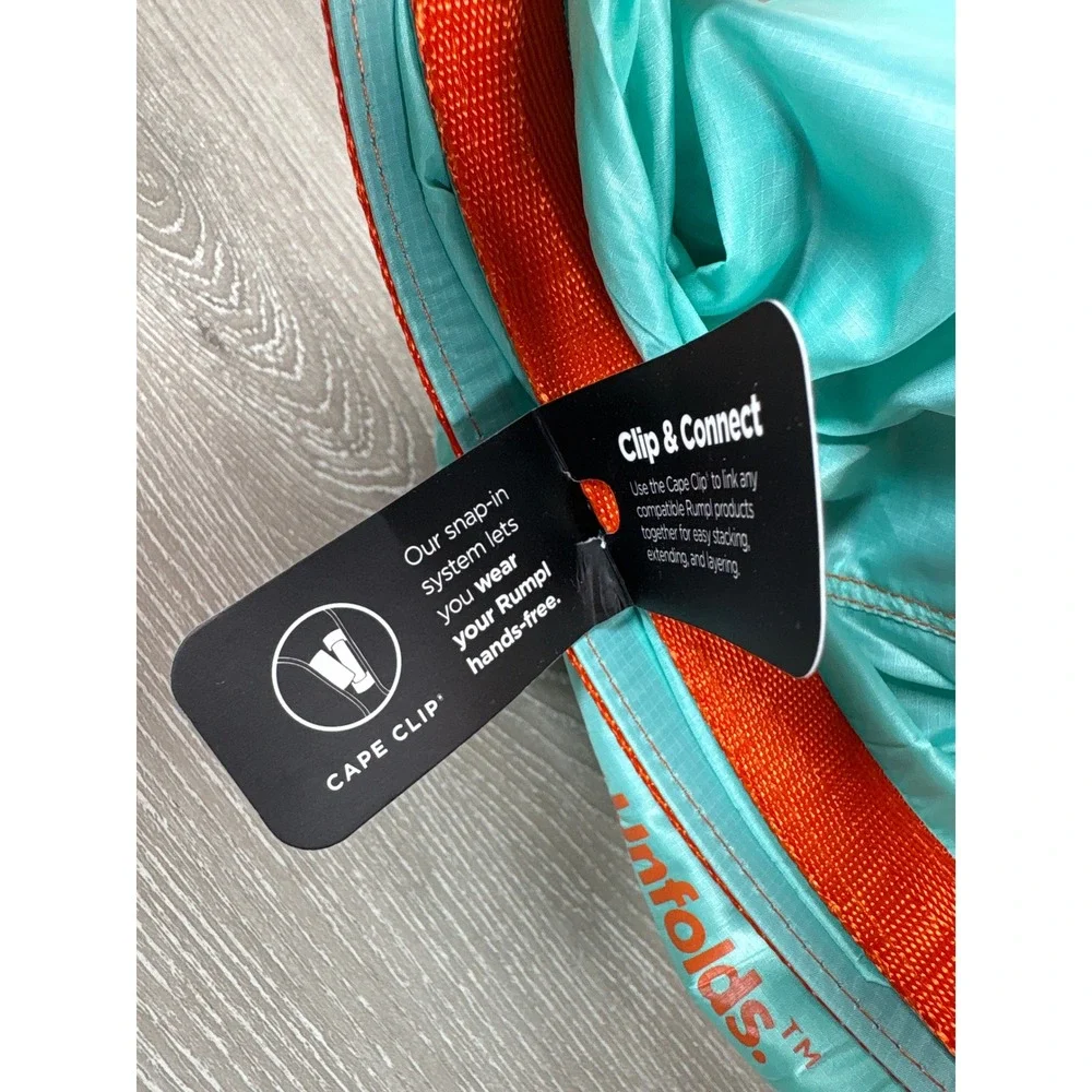 Rumpl The Original Puffy Blanket SEAFOAM 1 Person Size with Cape Clip NWT